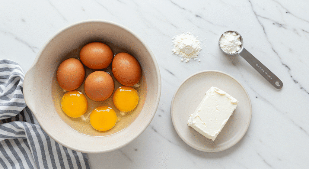 Three ingredients for high protein cloud bread recipe