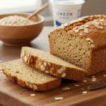Easy 3 ingredient oat bread recipe with yogurt - fresh homemade bread ready in just 40 minutes!